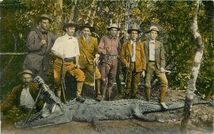 Postcard C-1910 Panama Canal Alligator Hunt occupation 23-11912