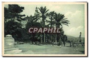 Old Postcard Monte Carlo flowered terraces in front of the casino