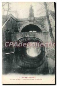 Old Postcard Juvisy Sur Orge D'Orge River Bridge Belles Fontaines
