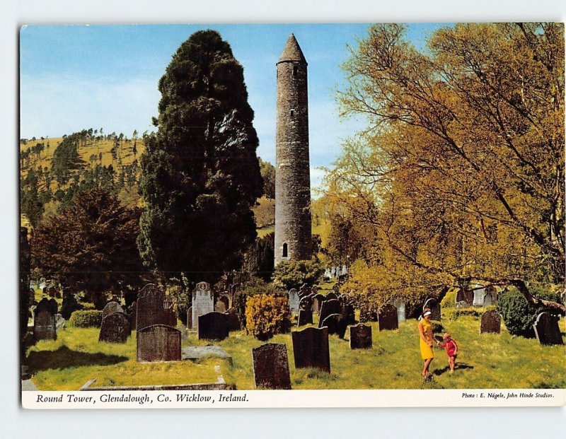Postcard Round Tower, Glendalough, Knockfin, Ireland
