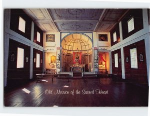 Postcard Interior of Old Mission of the Sacred Heart Idaho USA