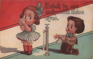 romance postcard: Drink To Me Only With Thine Eyes