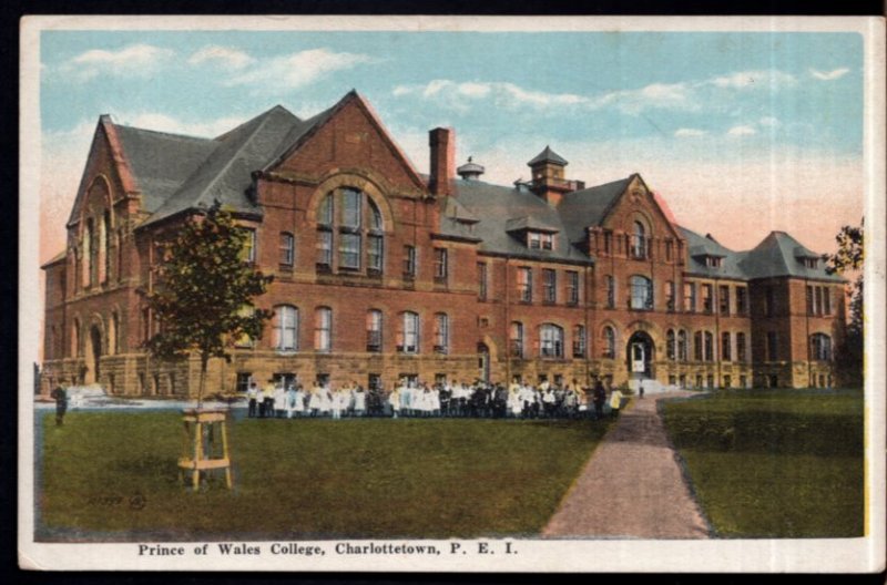 PEI CHARLOTTETOWN Prince of Wales College by Valentine's Students - WB
