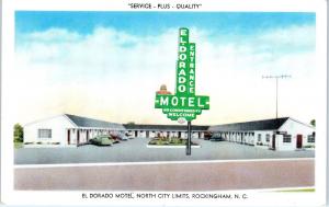 ROCKINGHAM, NC North Carolina  EL DORADO MOTEL  c1950s Cars Roadside   Postcard