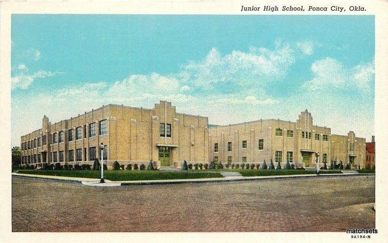 1930s Junior High School Ponca City Oklahoma Teich postcard 3508