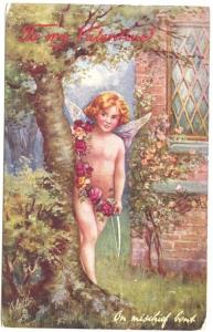 Raphael Tuck Cupid's Capers Valentine On mischief bent Postcard 