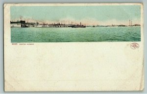 1905 Boston Harbor Postcard Ma Massachusetts Mass Boats Ships 9695 