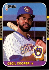 1987 DONRUSS Baseball Card Cecil Cooper 1B Milwaukee Brewers sun0545