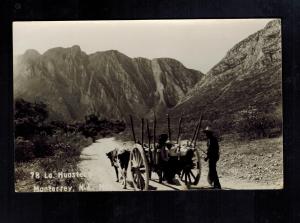 Mint Mexico Real Picture RPPC Postcard La Huatseca Monterey NL Man with Ox cart