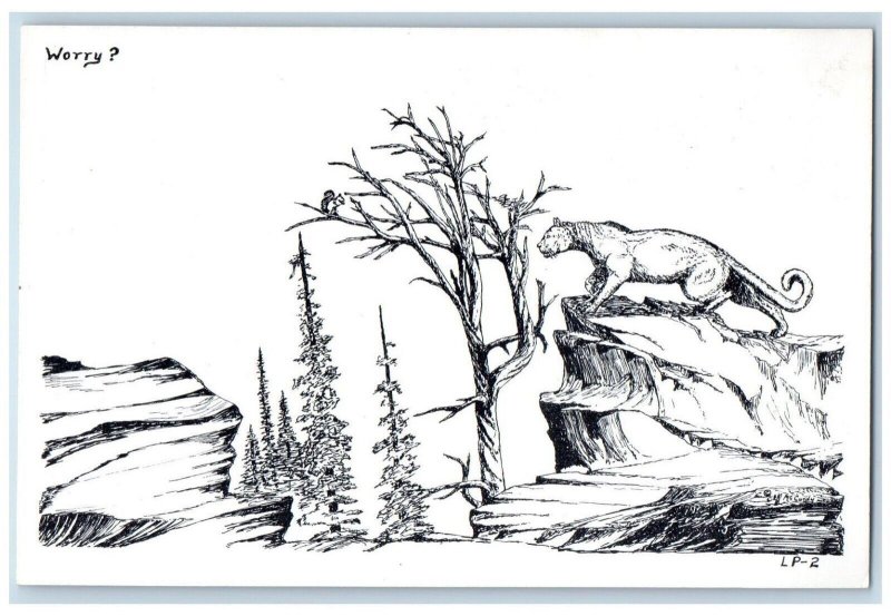 The Original Drawing By Cliff McCurdy The Lone Packer Artist Squirrel Postcard