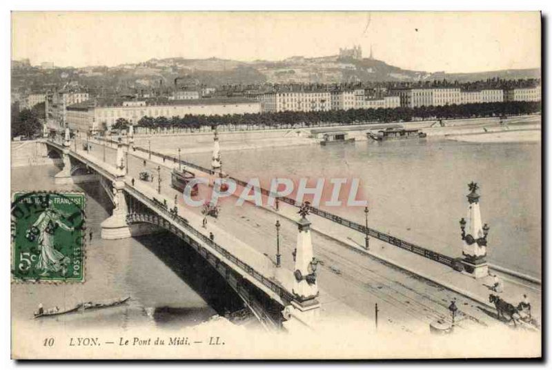 Old Postcard Lyon Pont du Midi