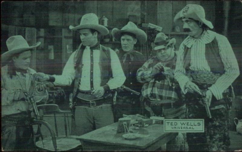 Cowboy Old West Movie Actor Exhibit Card Postcard Back TED WELLS