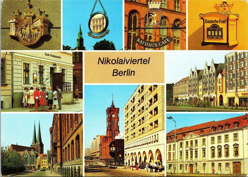 VINTAGE CONTINENTAL SIZE POSTCARD THE NICHOLAS QUARTER OF EAST BERLIN GERMANY