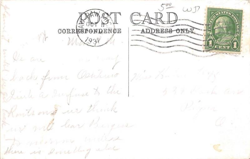 D53/ Paw Paw Michigan Mi RPPC Postcard County Court House 1937   1