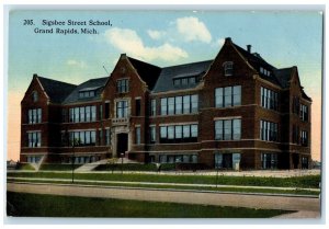c1930's Sigsbee Street School Building Grand Rapids Michigan MI Vintage Postcard