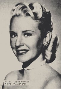 Lucille Norman Belgium 1950s Postcard Size Film Actress Card