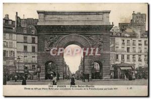 Paris Porte Saint-Martin Post Card Old