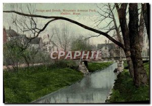 Postcard Old Bridge And Mountain Brook Avenue Park Malden Mass