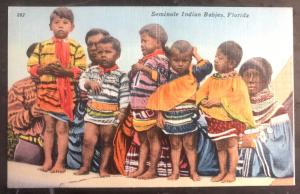 Mint USA PPC Picture Postcard Native American Seminole Indian Babies Florida