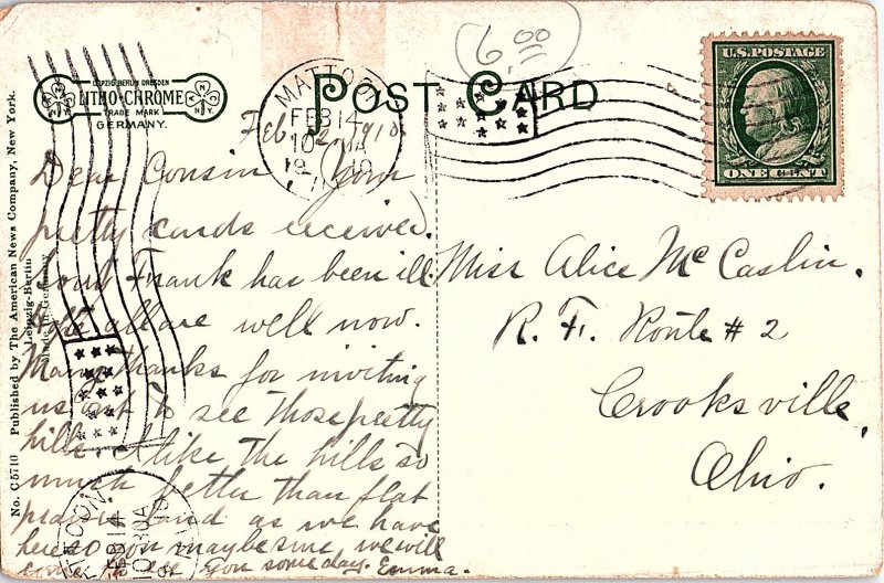 Postcard BUILDING SCENE Mattoon Illinois IL AI4805