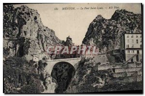 Old Postcard Menton Pont Saint-Louis