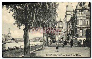 Old Postcard Dinant Meuse Wharf Promenade