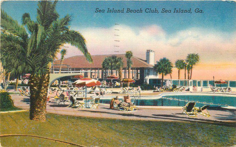 Cloister Hotel Roadside Sea Island Cottages 1953 Georgia Pool