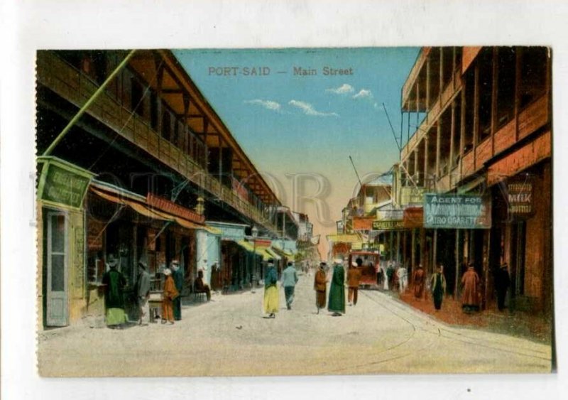 3147436 EGYPT PORT-SAID Main street advertising Vintage pc