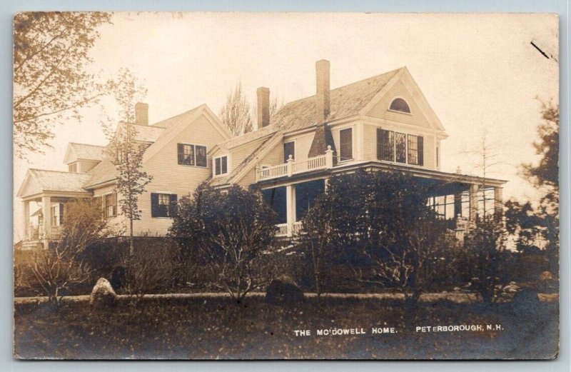 RPPC  The Mcdowell Home  Peterborough  New Hampshire  Postcard