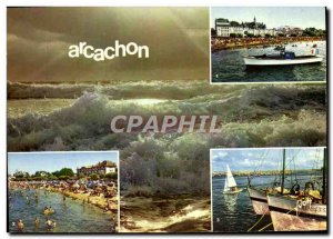 Postcard Modern Colors And Light From France Arcachon Beach Casino and Hotel ...