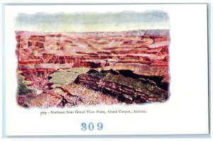 c1960s Northeast From Grand View Point Grand Canyon Arizona AZ Embossed Postcard