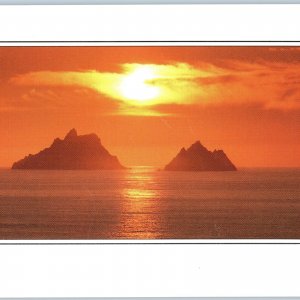 c1990s Ireland Skellig Islands Sunset Ocean Panoramic Oversized 8 Chrome PC 8P