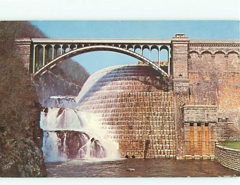 Postcard Croton Dam Spillway Hudson River Westchester Cty Hudson NY # 276