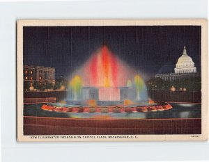 Postcard New Illuminated Fountain On Capitol Plaza Washington DC USA