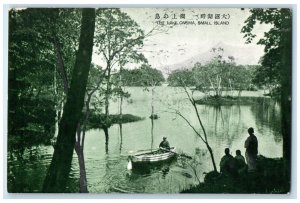 c1910 Boat Sailing The Lake Onuma Small Island Hokkaido Japan Antique Postcard