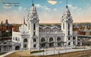 New union station Worcester, Massachusetts, USA Railroad, Misc. 1916 