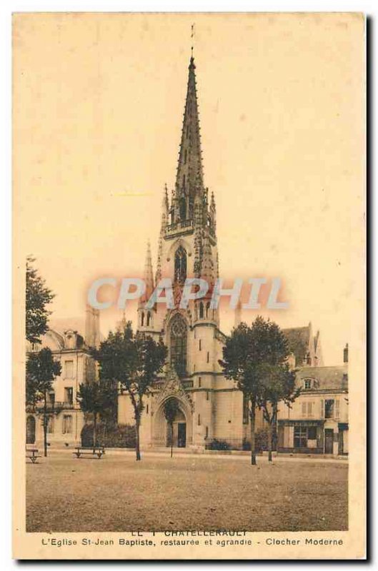 Old Postcard Chatellerault Eglie the St Jean Baptiste