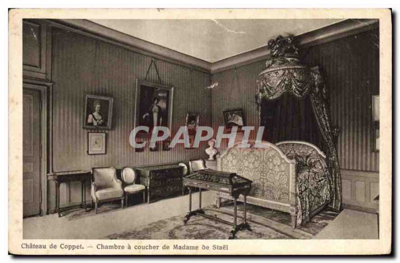 Postcard Old Castle of Coppet Bedroom of Madame de Sta?l
