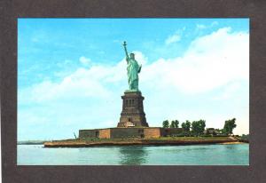 NYC Statue of Liberty New York City NY Postcard PC Liberty Island Harbor