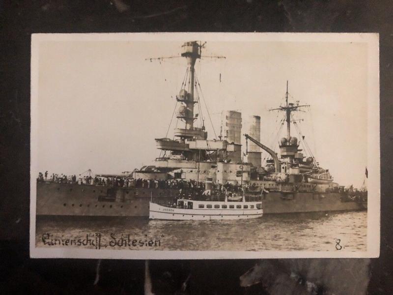 Mint Germany SMS Schlesien RPPC postcard Battleship Navy WW1 Kriegsmarine