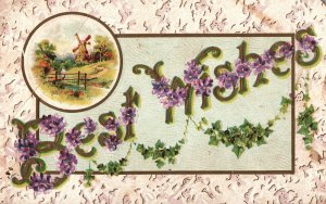 VINTAGE POSTCARD BEST WISHES CHRISTMAS CARD MAILED WHEELING WEST VIRGINIA 1911