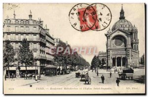 Old Postcard Paris Boulevard Malesherbes and & # 39eglise Augustine