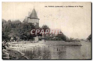 Pornic Old Postcard The castle and beach
