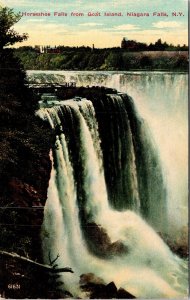 Horseshoe Falls Goat Island Niagara Falls New York NY Postcard Waterfall 1911 PM 