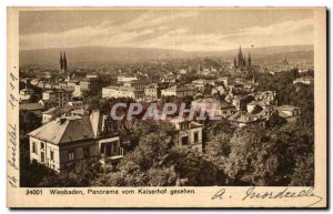 Old Postcard Wiesbaden Panorama Vom Kaiserhof Geshen