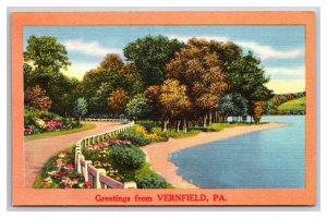 Generic Scenic Greetings Vernfield PA Dealer Sample UNP LInen Postcard M20