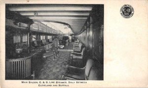 C and B Line Steamer Main Saloon Ship Interior Vintage Postcard JH230199