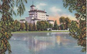 Colorado Vista Of Broadmoor Hotel From The Lake Pikes Peak Region Curteich