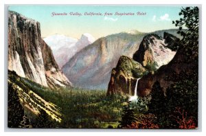 View From Inspiration Point Yosemite Valley California CA UNP DB Postcard T1