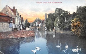 Quai Vert Groenereie Bruges Belgium 1915 